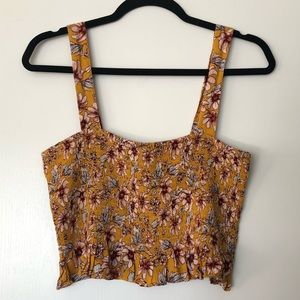 American Eagle Mustard Yellow Crop Tank